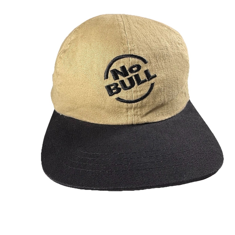 Vintage Winston Cigs No Bull Promo Hat Tobacco Racing Baseball Cap Beige Black